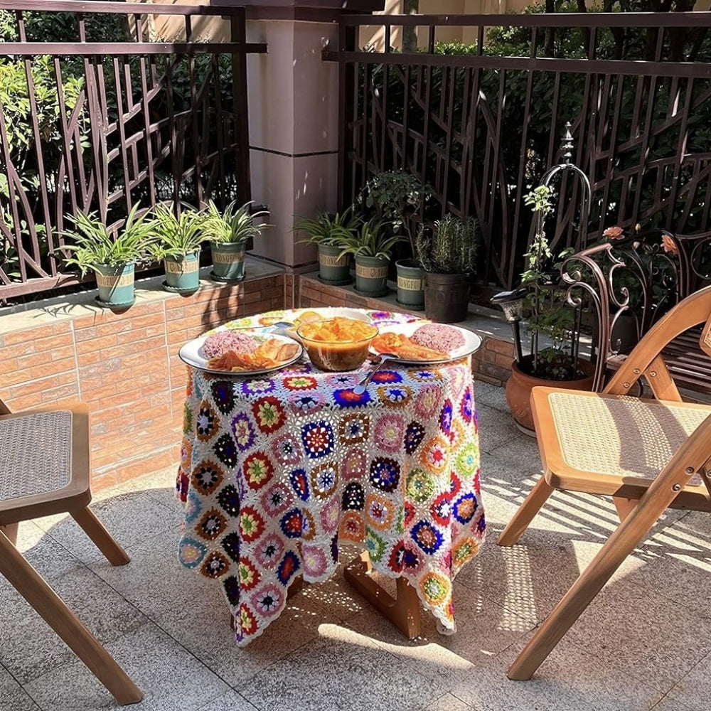 Plaid au crochet fleurs épanouies – 24"x47.2"