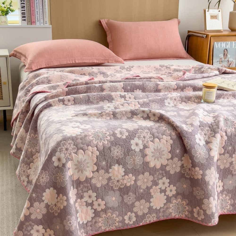 Plaid en gaze de coton fleuri Reverie
