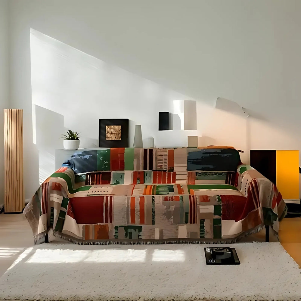 Housse de canapé géométrique bohème rustique – 71"x51"