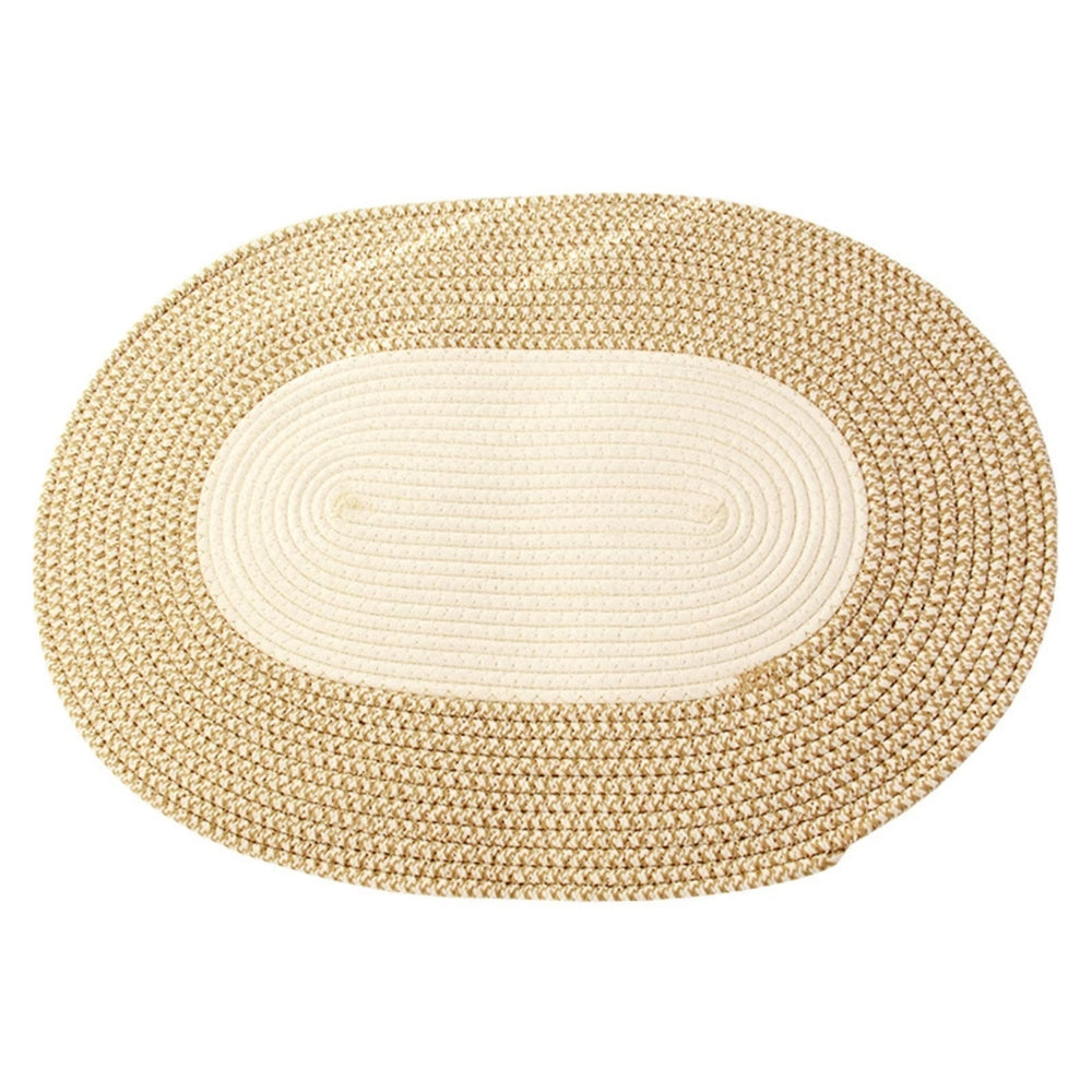 Tapis ovale tressé en chanvre boho