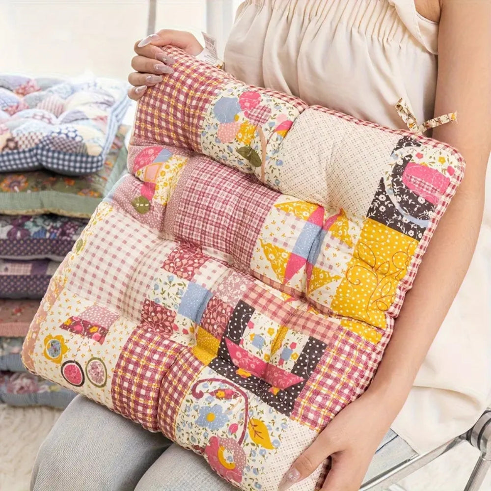 Galettes de chaise épaisses boho fleuries