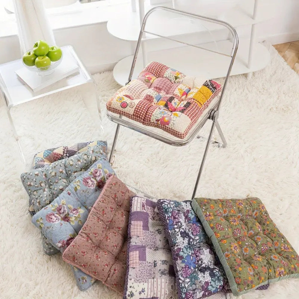 Galettes de chaise épaisses boho fleuries