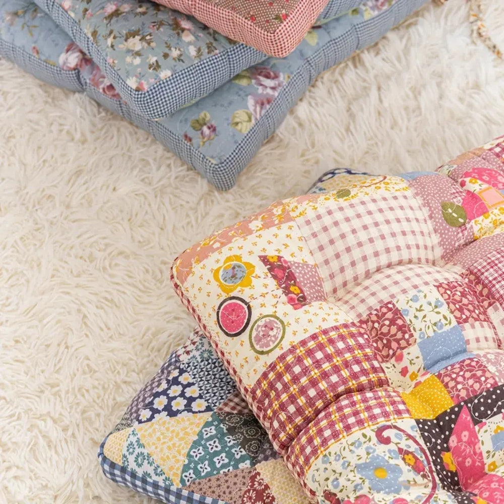 Galettes de chaise épaisses boho fleuries