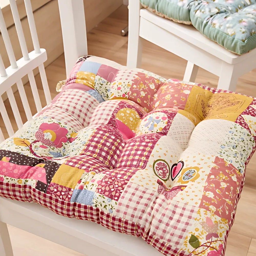 Galettes de chaise épaisses boho fleuries