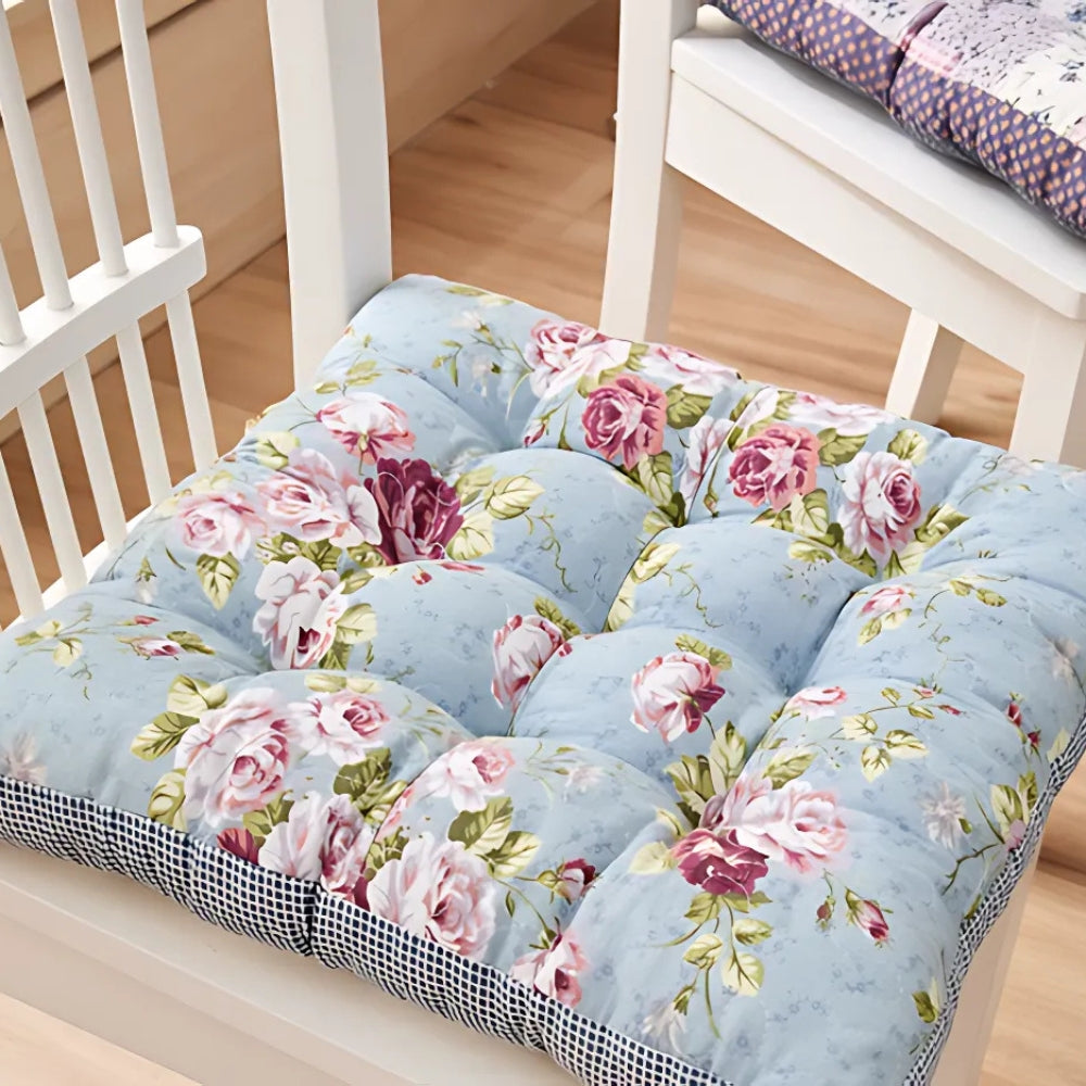 Galettes de chaise épaisses boho fleuries – Patchwork Rose