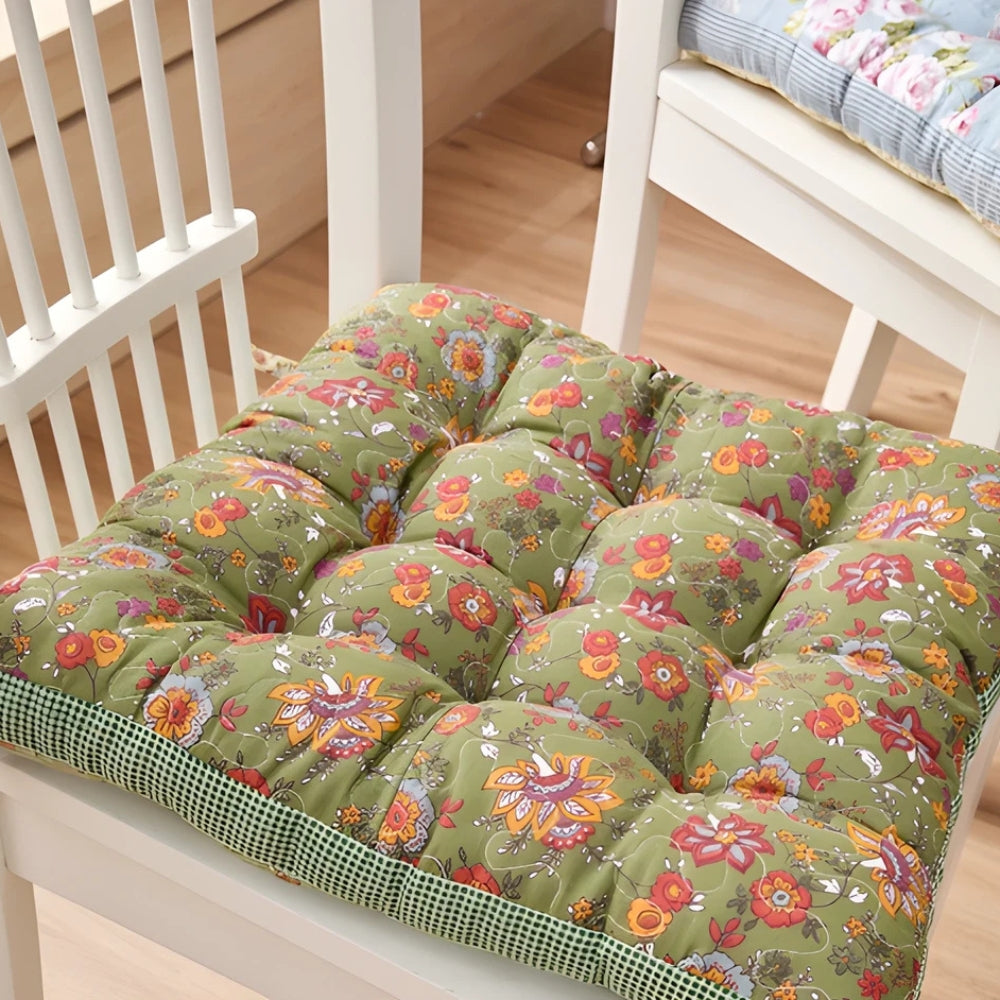 Galettes de chaise épaisses boho fleuries
