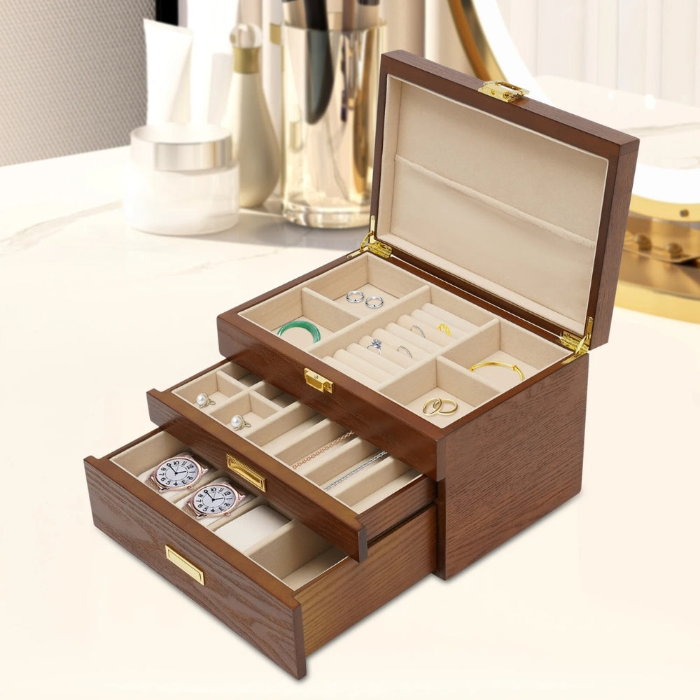 Boîte À Bijoux En Bois Avec Tiroirs
