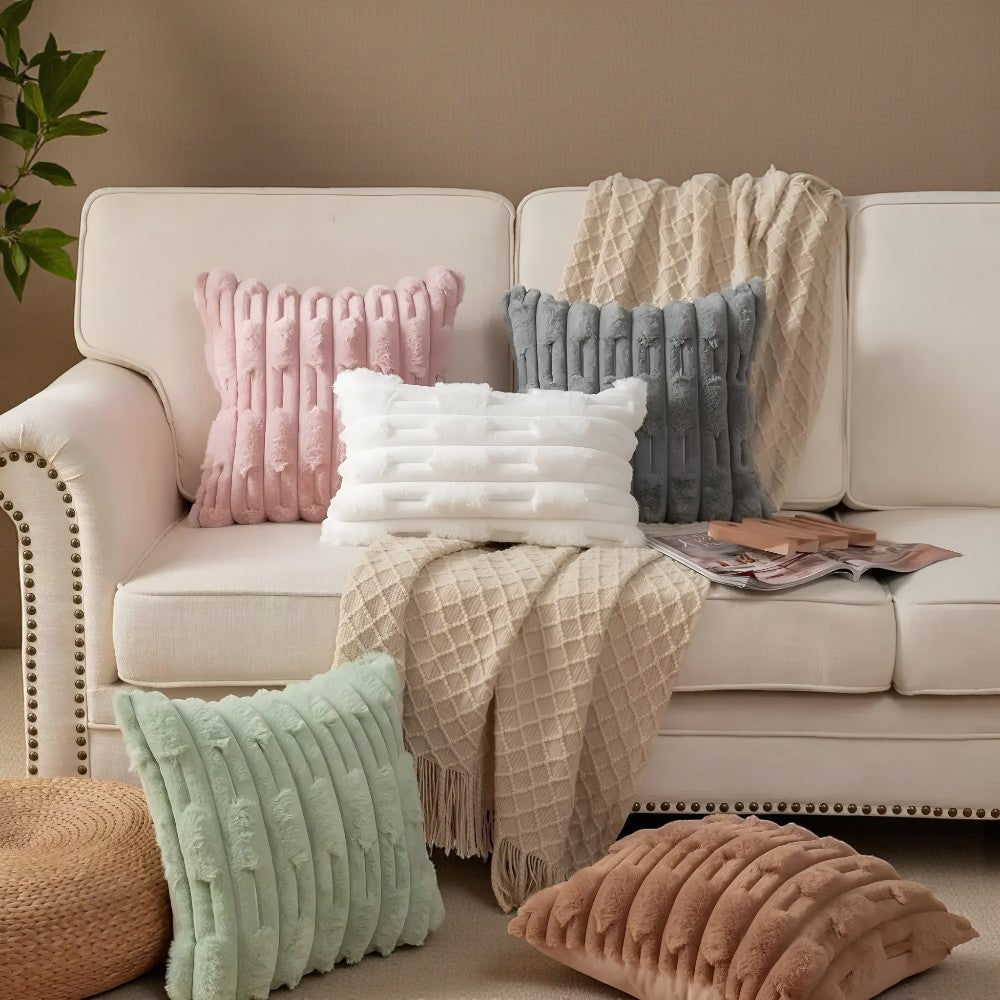 Housse de coussin moelleuse tissage Calm Weave – Ivoire Shade