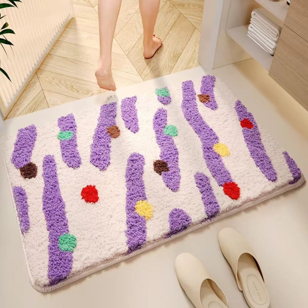 Tapis de bain couleurs bonbon