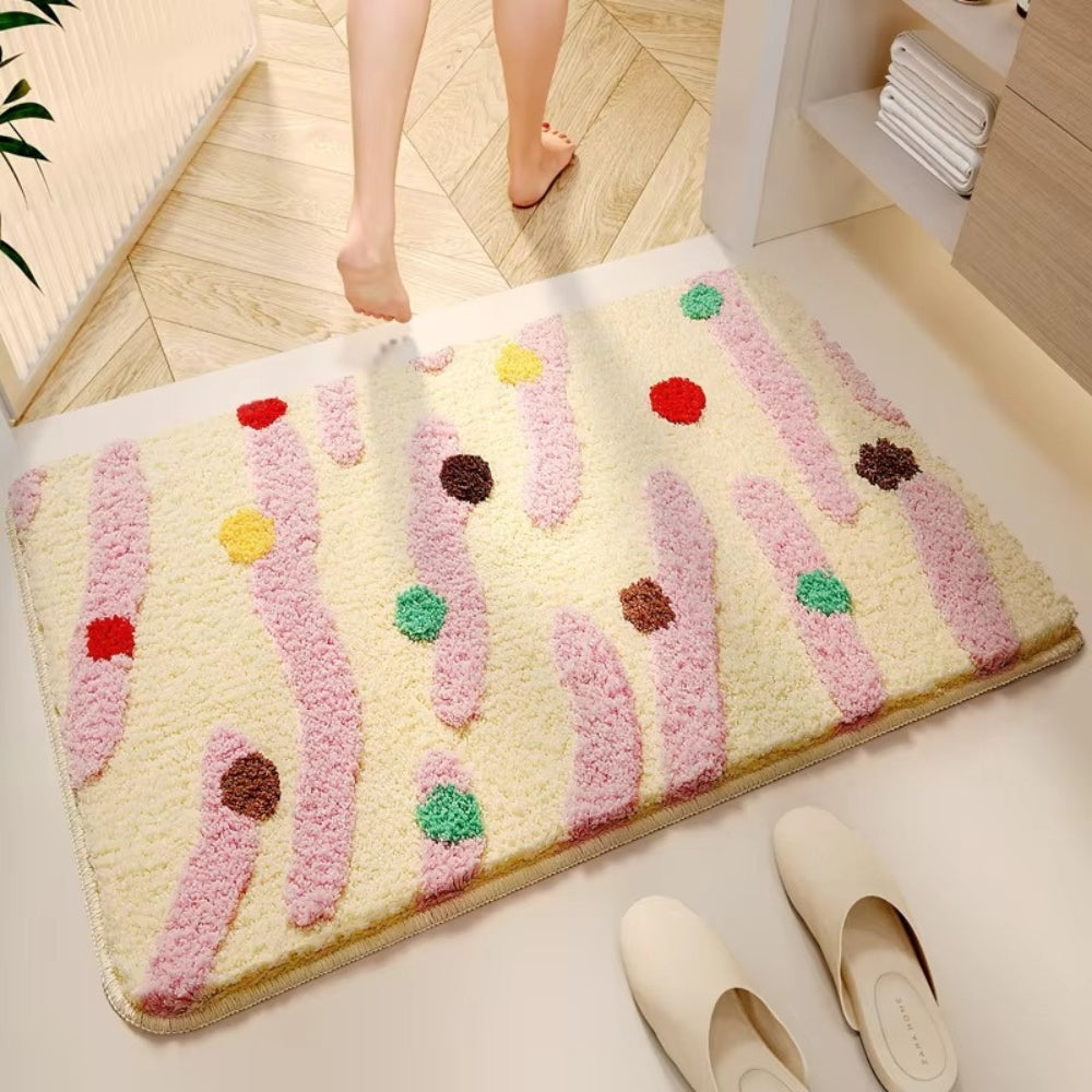 Tapis de bain couleurs bonbon