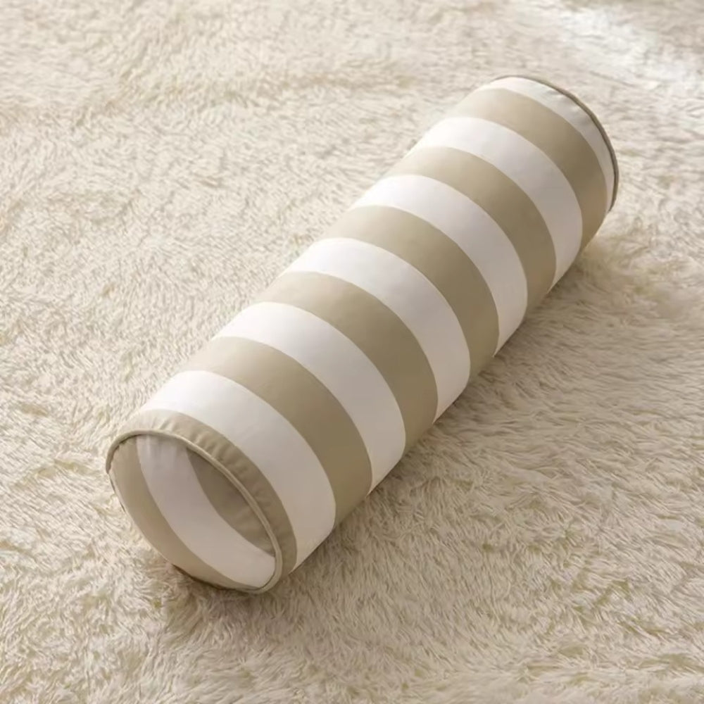 Coussin cylindrique rayé bonbon