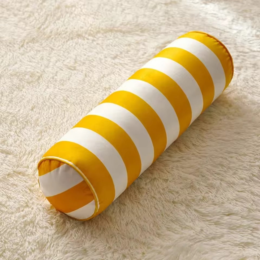 Coussin cylindrique rayé bonbon