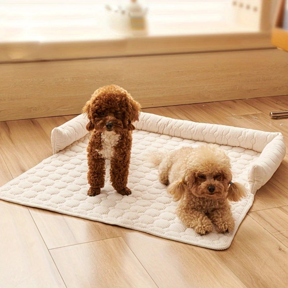 Panier matelassé antidérapant à rebords pour chien