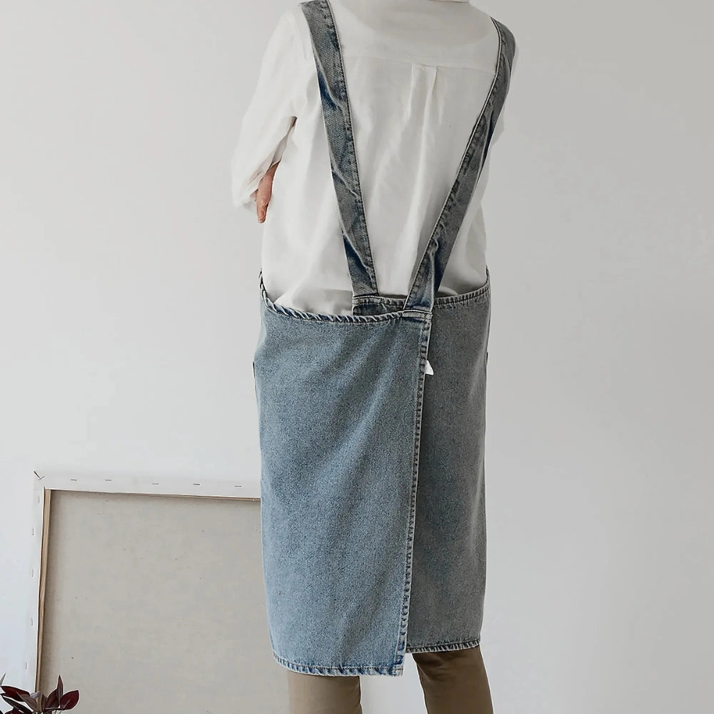 Tablier décontracté en denim à poches