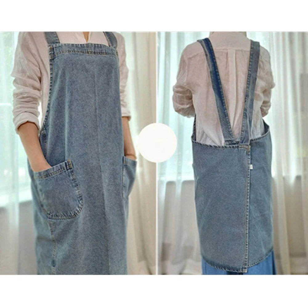 Tablier décontracté en denim à poches