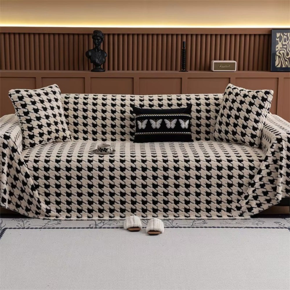 Housse de canapé moelleuse pied-de-poule Cavalli
