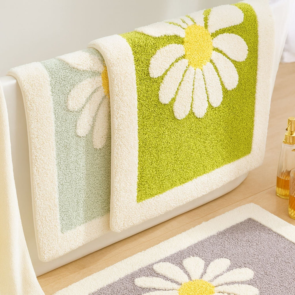 Tapis de bain marguerites