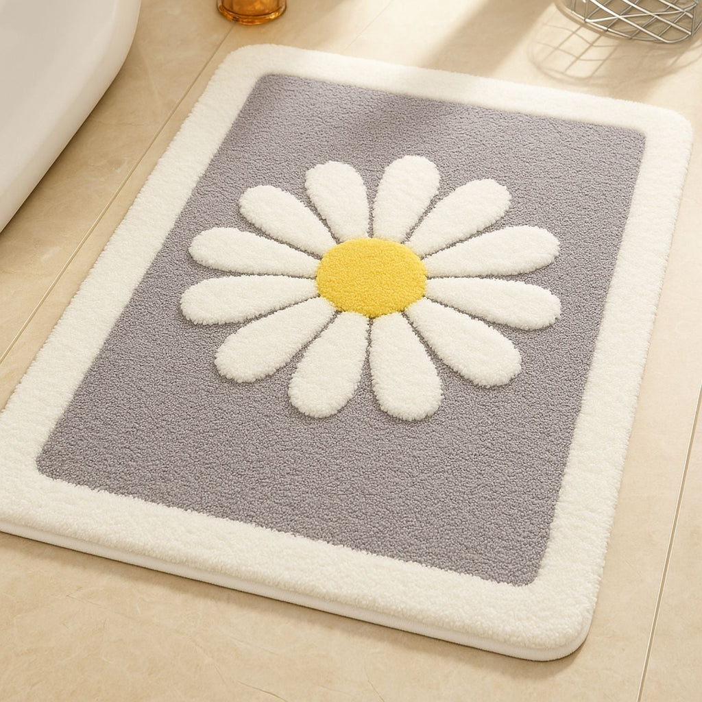 Tapis de bain marguerites – Menthe Bloom