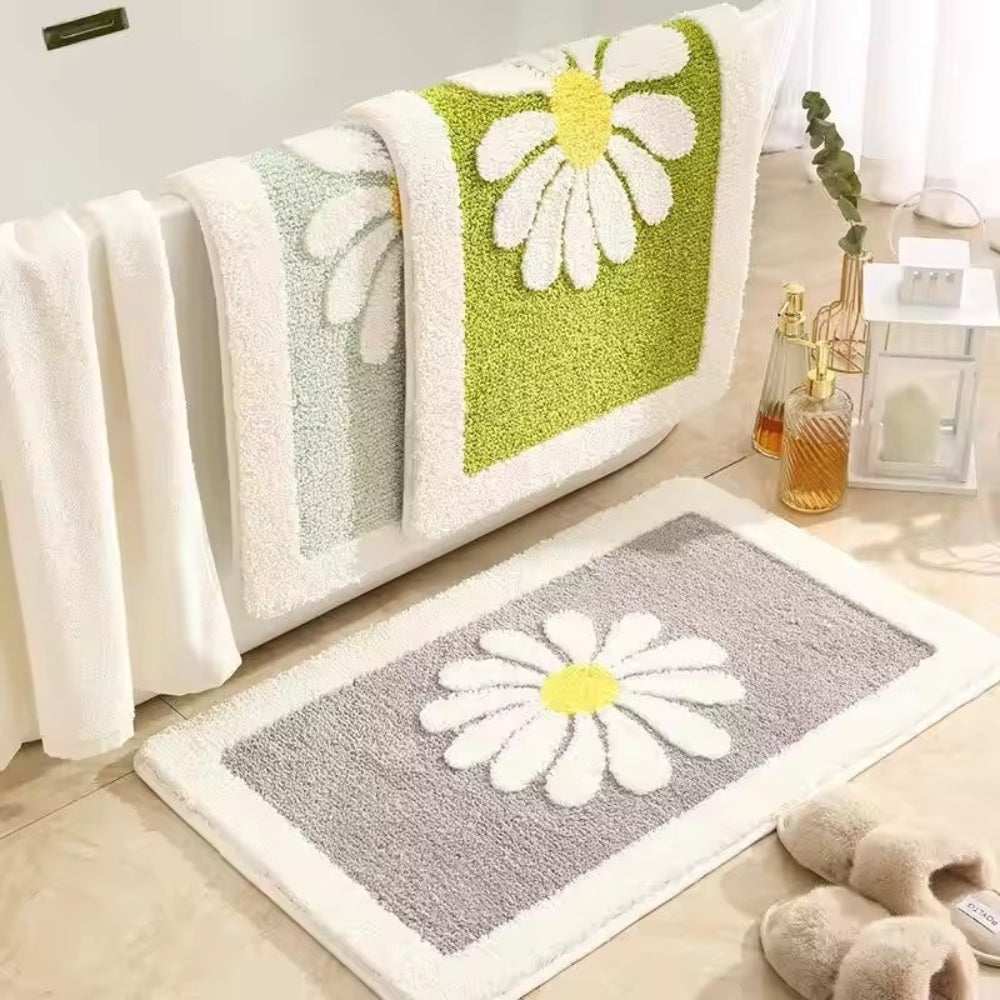 Tapis de bain marguerites