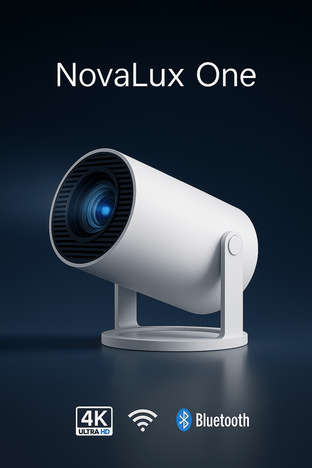 NovaLux One – Mini Projecteur Intelligent 4K avec WiFi & Bluetooth
