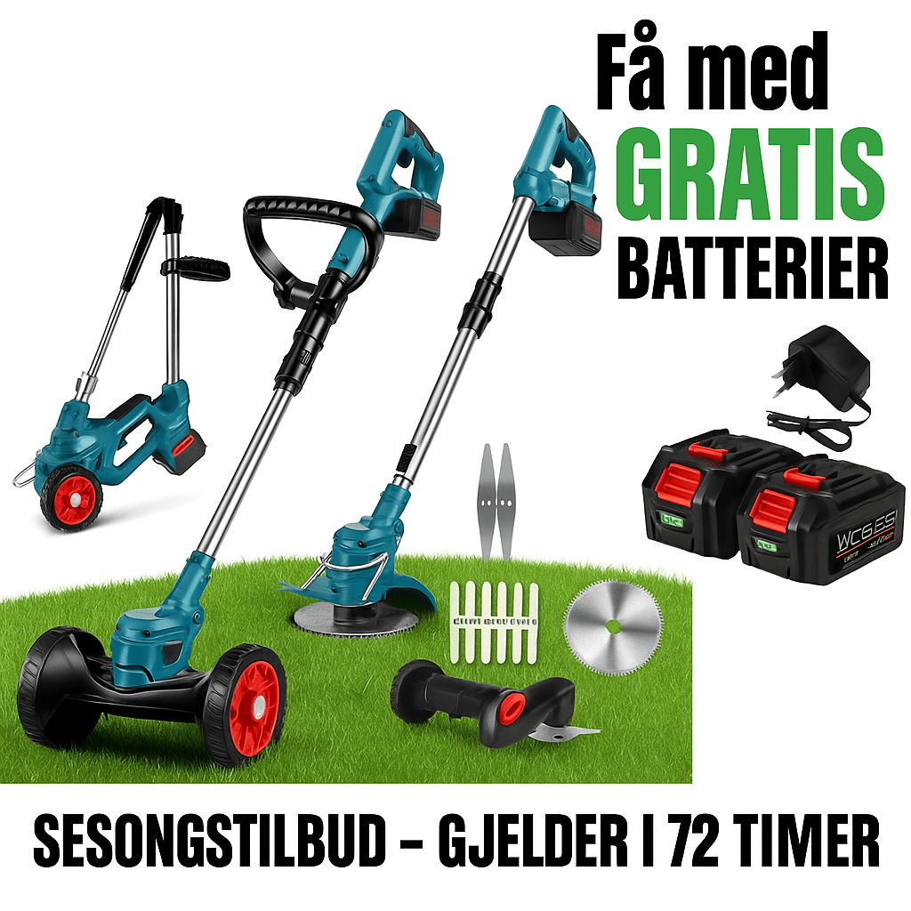 Coupe-Herbe Sans Fil Pliable 36V – Hauteur Réglable, Roues & 3 Types de Lames