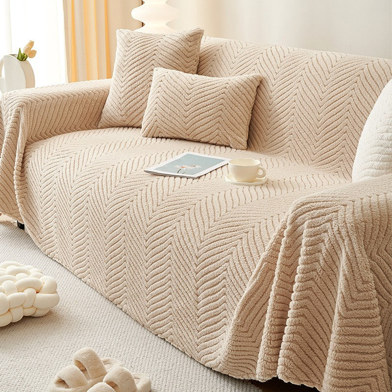 Housse de canapé en chenille moelleuse