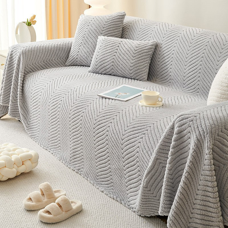 Housse de canapé en chenille moelleuse