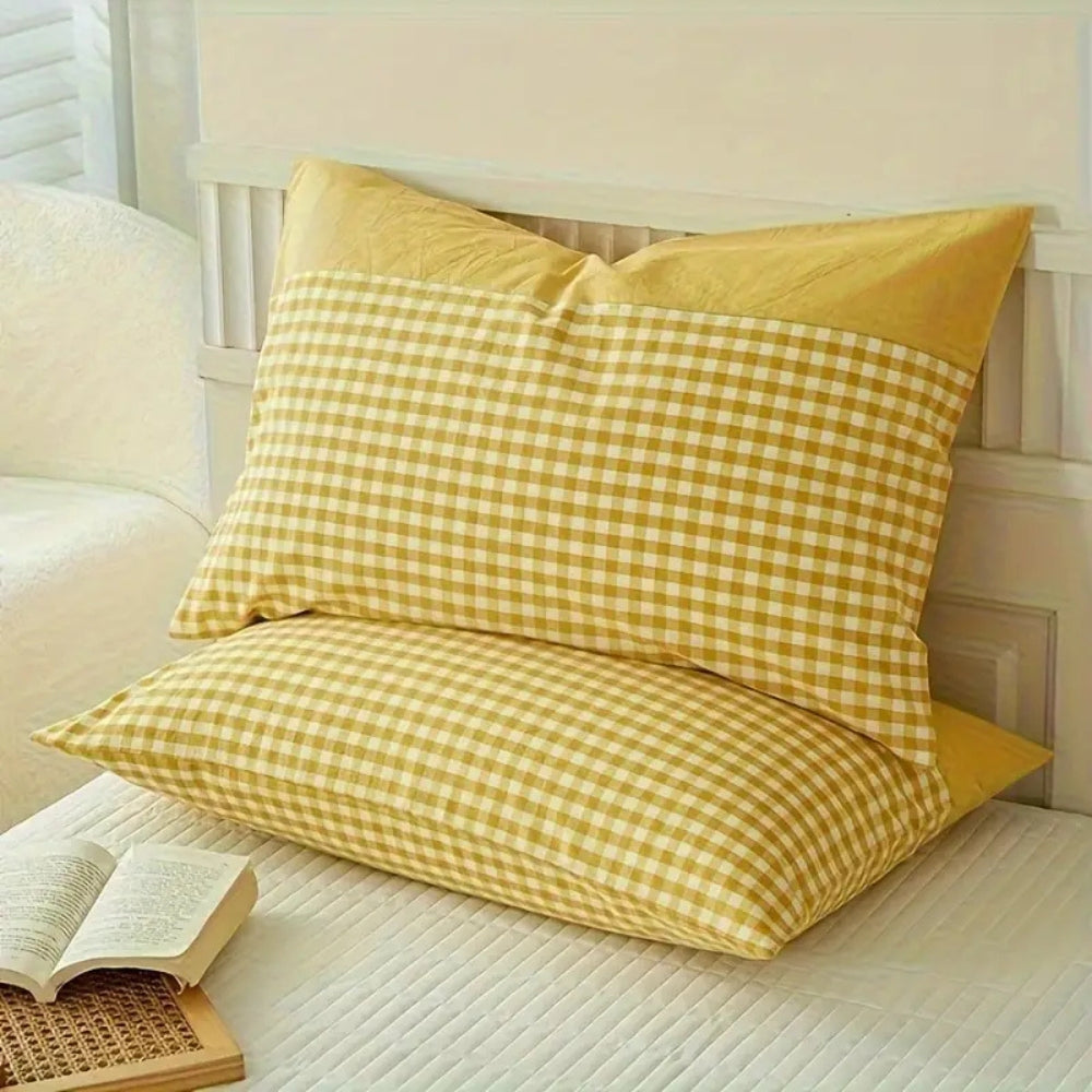 Taie d'oreiller douce vichy classique