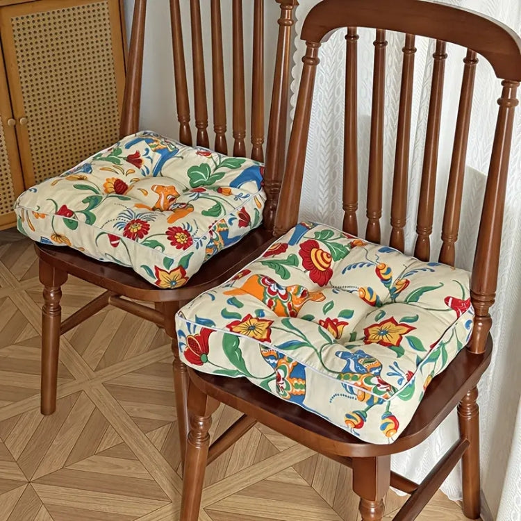 Galette de chaise carrée bohème classique