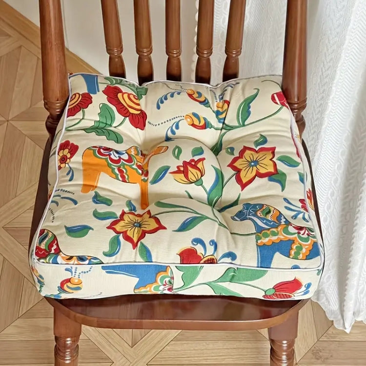 Galette de chaise carrée bohème classique