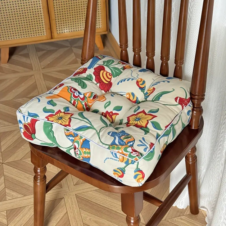 Galette de chaise carrée bohème classique