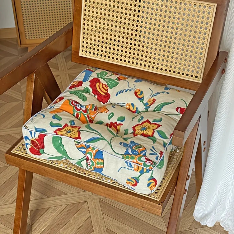 Galette de chaise carrée bohème classique
