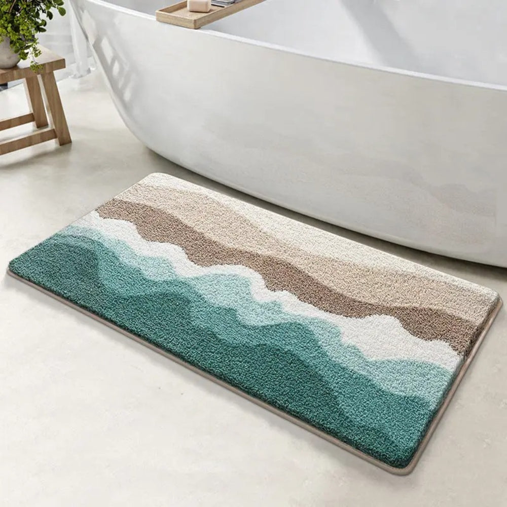 Tapis de bain antidérapant motif vagues