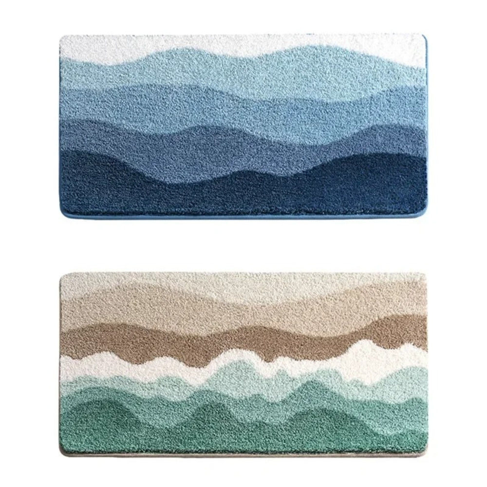 Tapis de bain antidérapant motif vagues