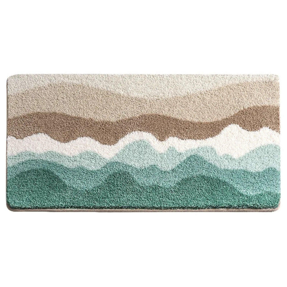 Tapis de bain antidérapant motif vagues