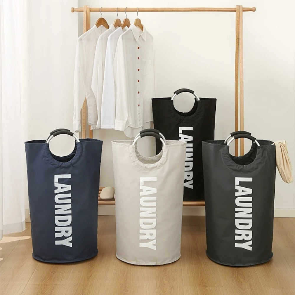 Panier à linge pliable en tissu Oxford – Blanc ivoire