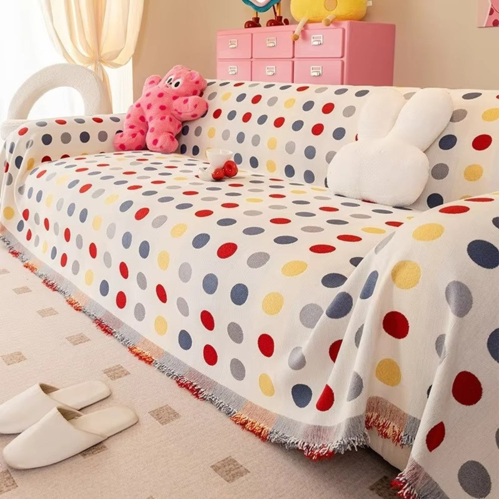 Housse de canapé colorée à pois – Vibrant Mix