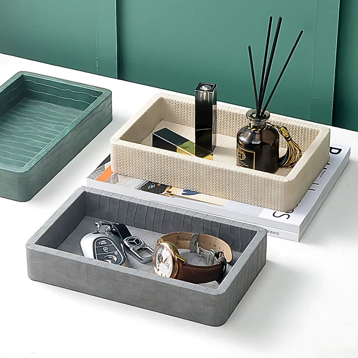 Vide-poche Croc Luxe – Anthracite Luxe