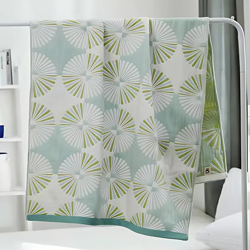 Serviette de bain en coton Dahlia Blossom – Rose