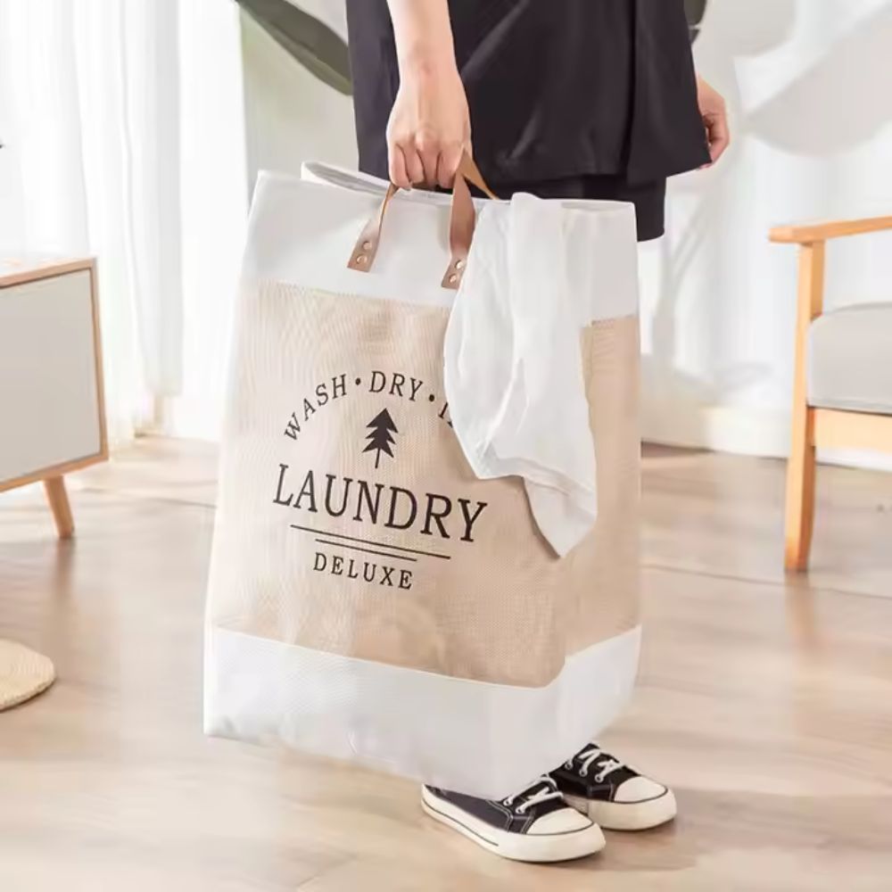 Panier à linge autoportant deluxe – Warm Mocha