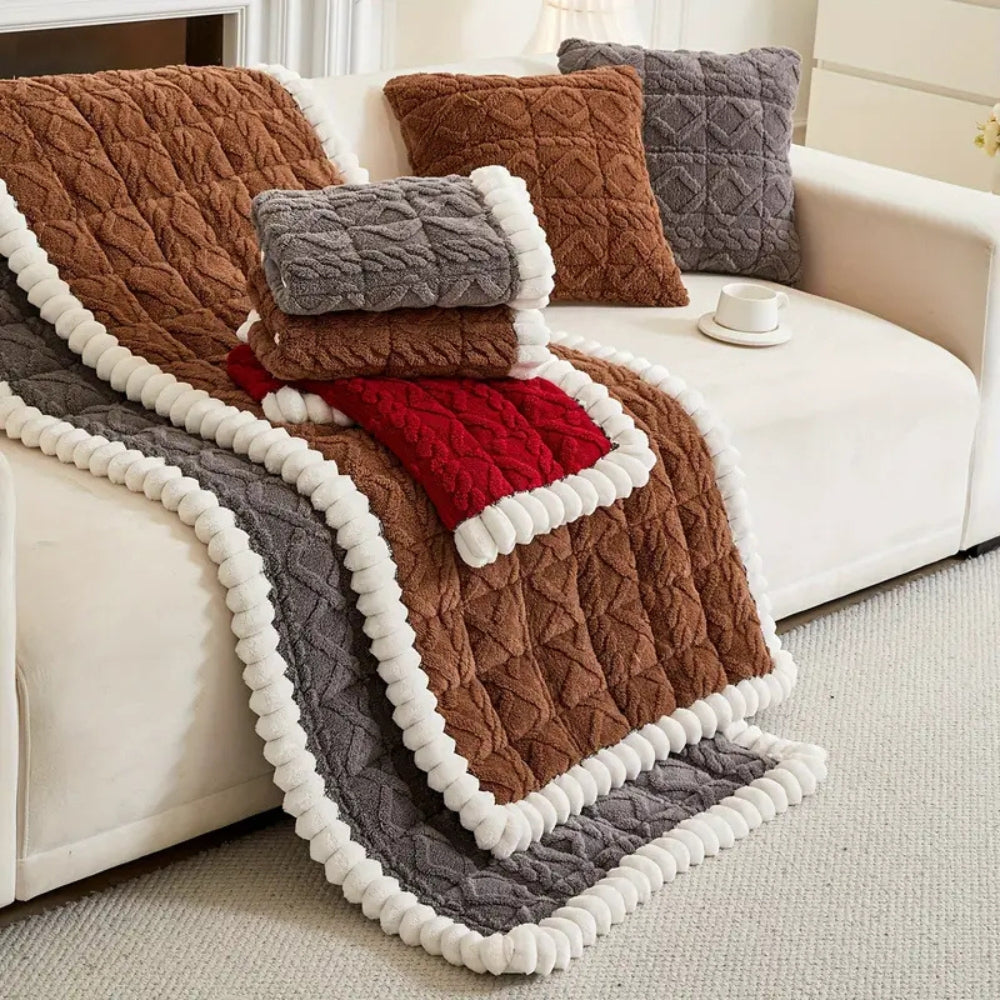 Housse de protection de canapé sherpa douillette