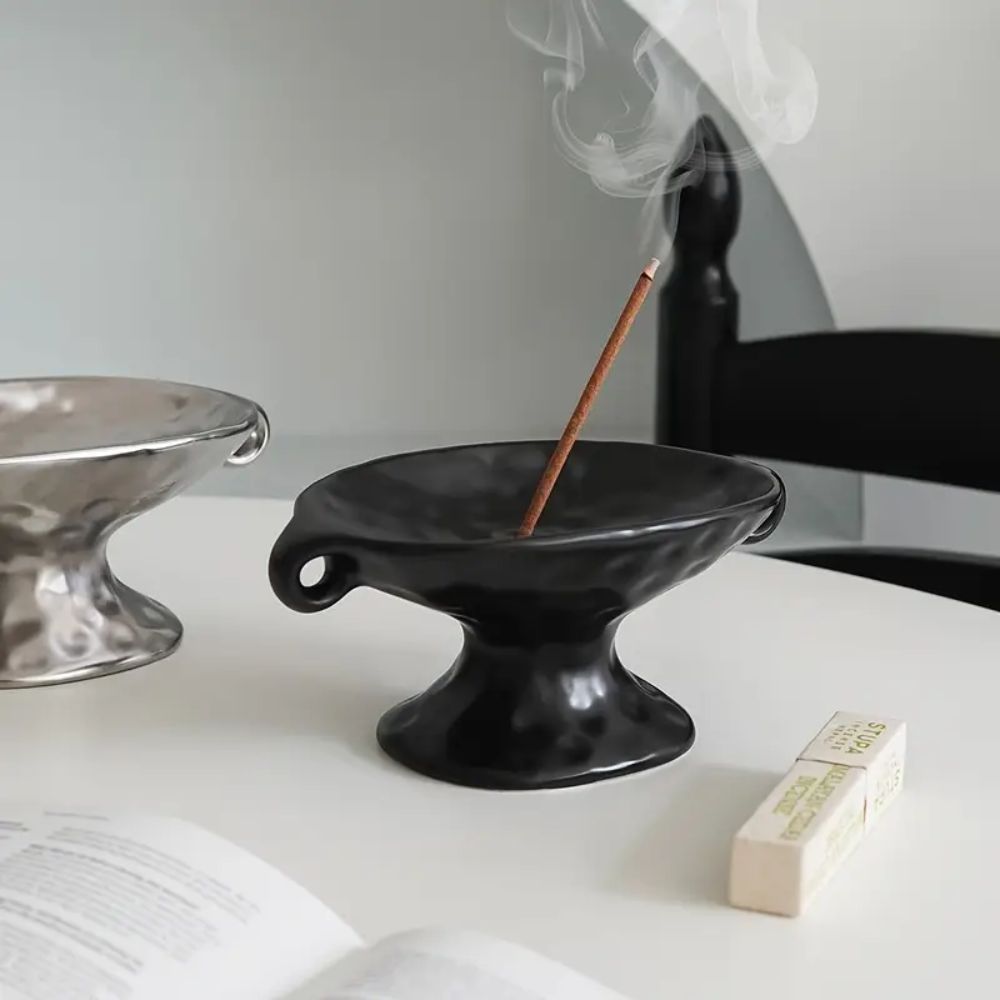 Vide-poche ovale en céramique à deux anses