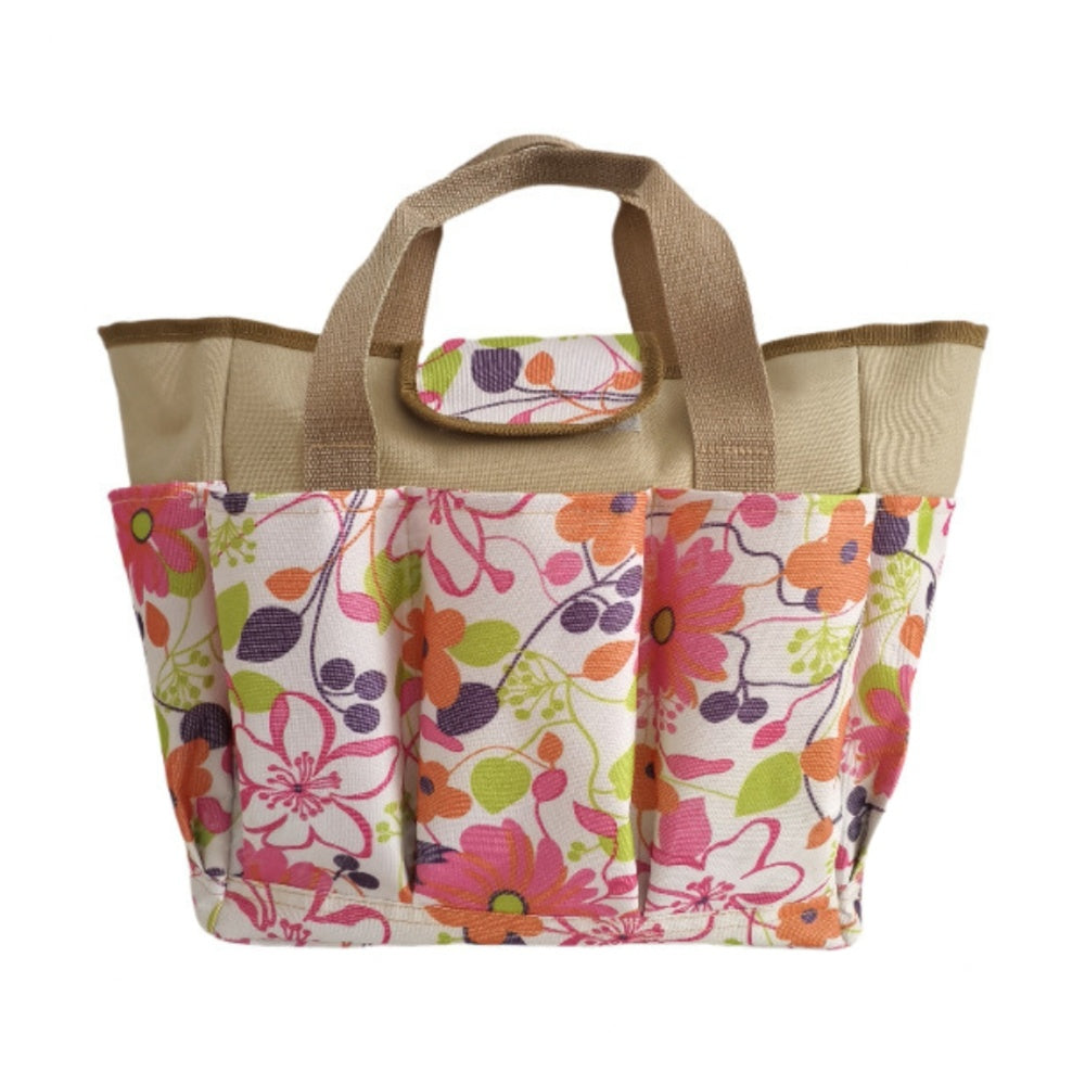 Sac de rangement résistant pour outils de jardin – Beige Floral