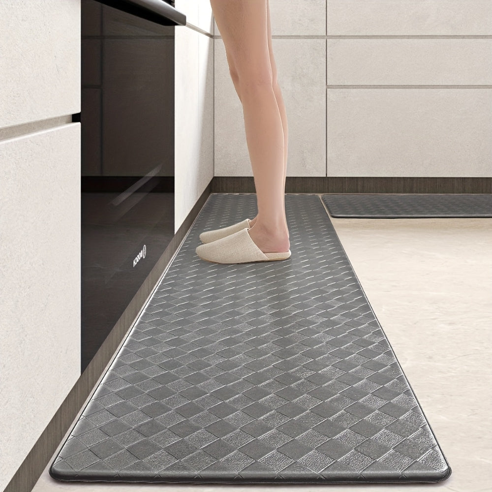 Tapis de cuisine rembourré | Tapis de couloir antidérapant – Noir