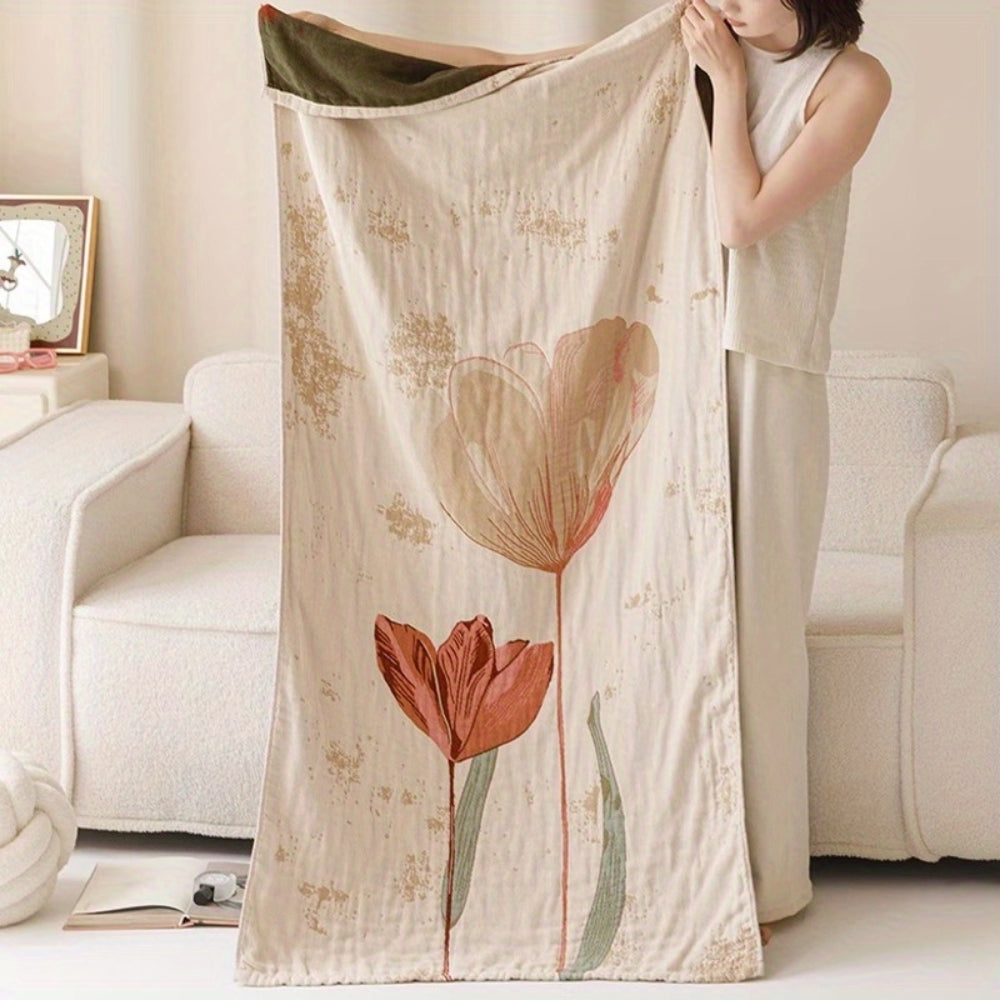 Drap de bain élégant à imprimé floral – Lavande Bloom