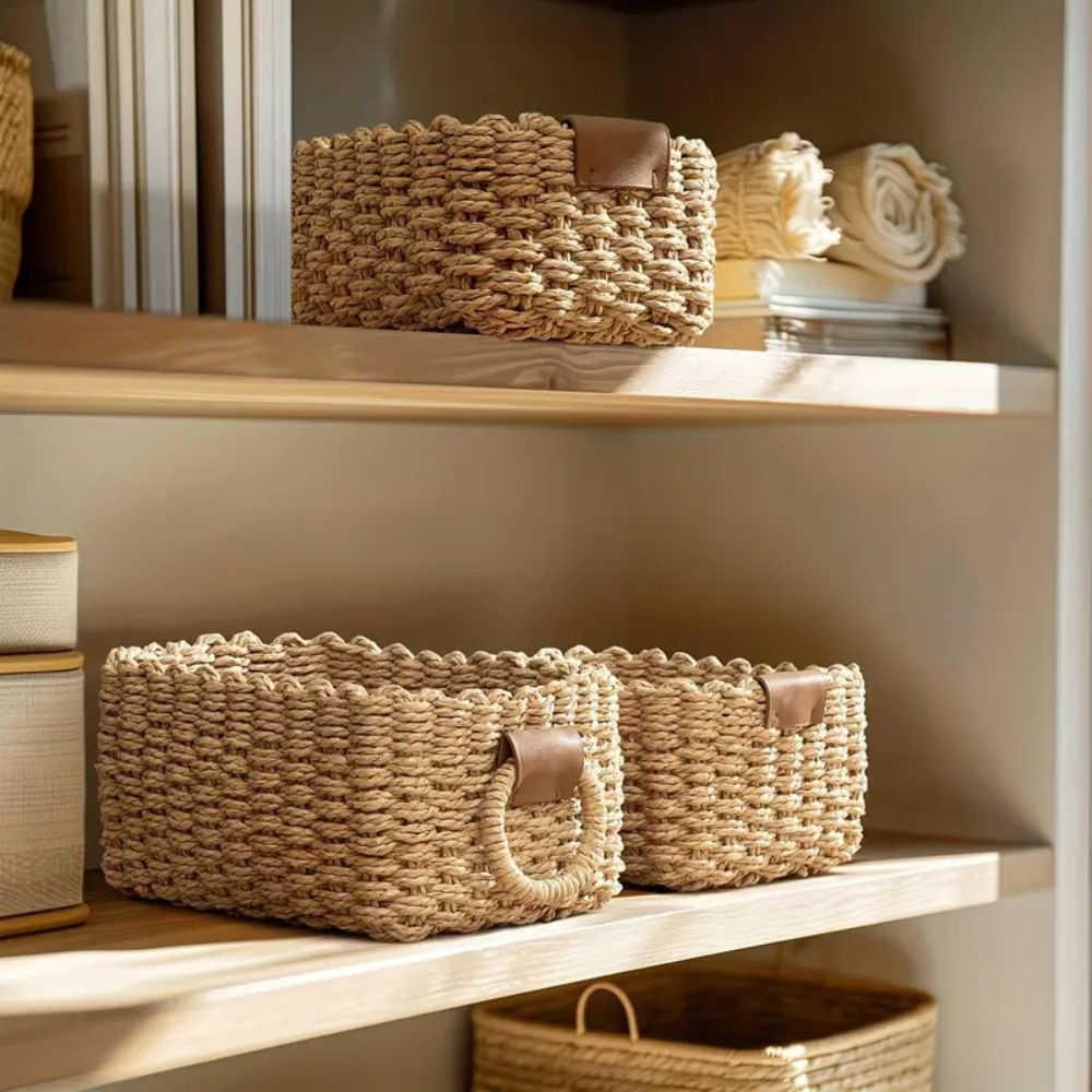Set de paniers élégants en rotin tressé