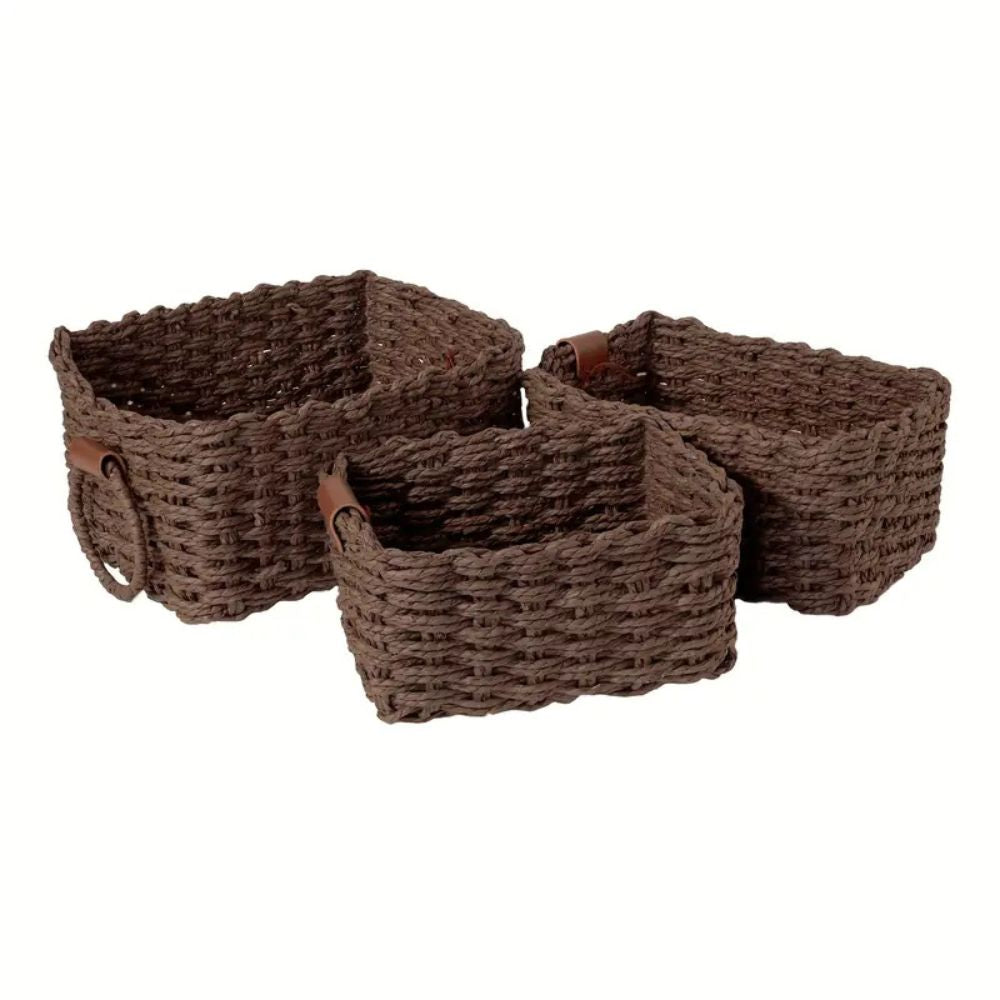 Set de paniers élégants en rotin tressé