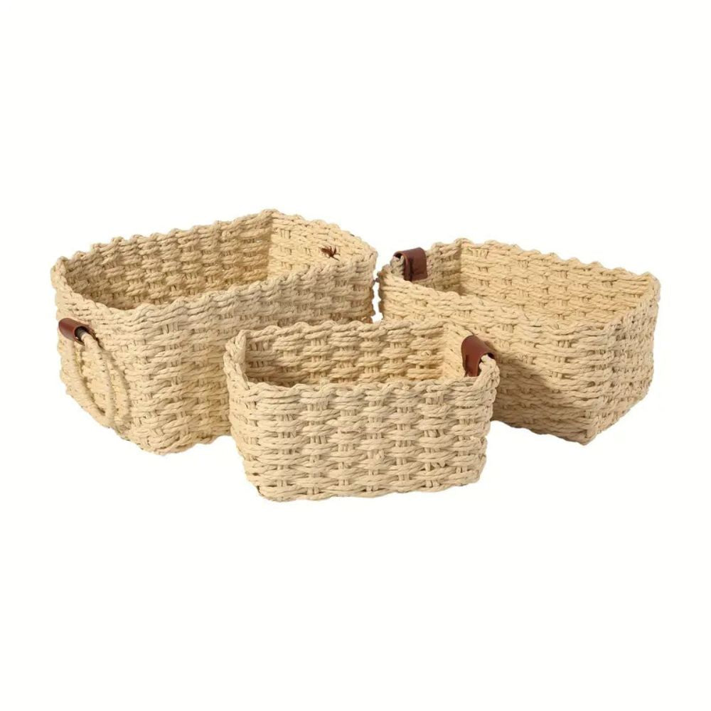 Set de paniers élégants en rotin tressé