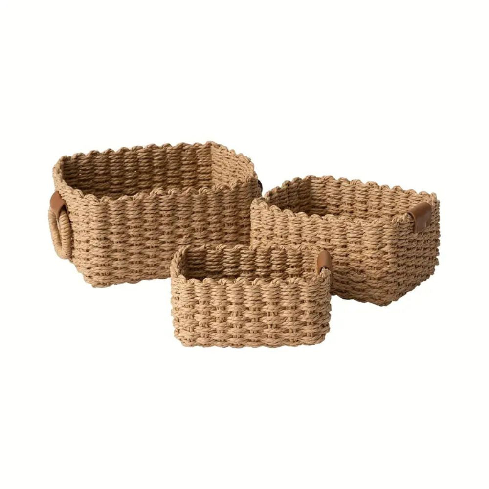 Set de paniers élégants en rotin tressé