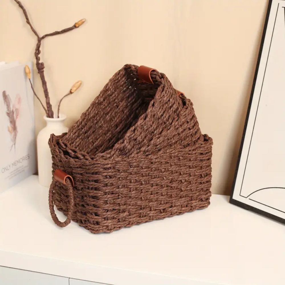 Set de paniers élégants en rotin tressé